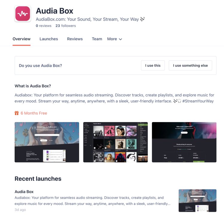 AudiaBox Has Launched on Product Hunt!